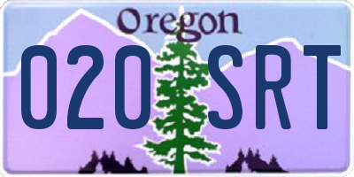 OR license plate 020SRT