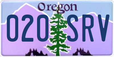 OR license plate 020SRV