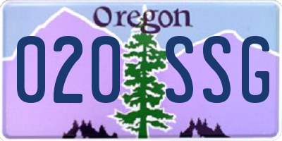 OR license plate 020SSG
