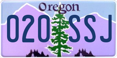 OR license plate 020SSJ