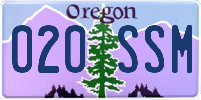 OR license plate 020SSM