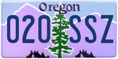 OR license plate 020SSZ