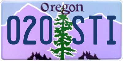 OR license plate 020STI