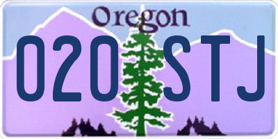 OR license plate 020STJ
