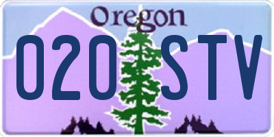 OR license plate 020STV