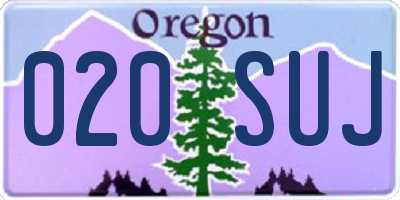 OR license plate 020SUJ