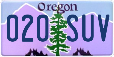 OR license plate 020SUV