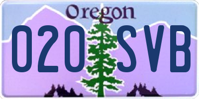 OR license plate 020SVB