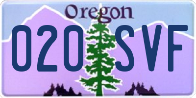 OR license plate 020SVF