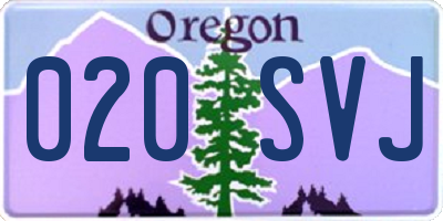 OR license plate 020SVJ
