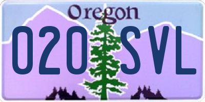 OR license plate 020SVL