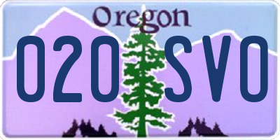 OR license plate 020SVO
