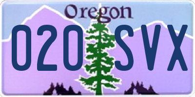 OR license plate 020SVX
