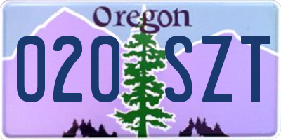 OR license plate 020SZT