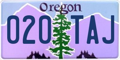 OR license plate 020TAJ