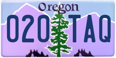 OR license plate 020TAQ