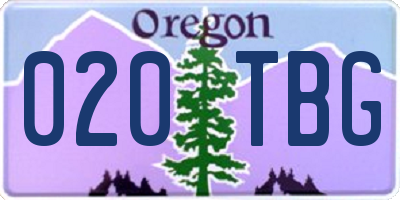 OR license plate 020TBG