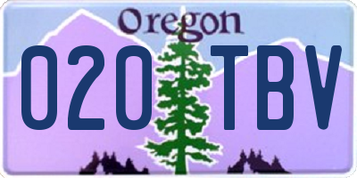 OR license plate 020TBV