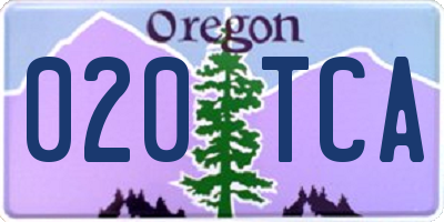 OR license plate 020TCA