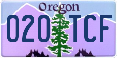 OR license plate 020TCF