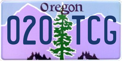 OR license plate 020TCG