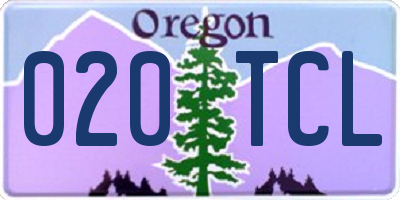 OR license plate 020TCL