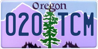 OR license plate 020TCM