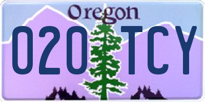 OR license plate 020TCY