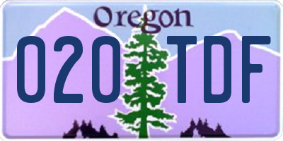 OR license plate 020TDF