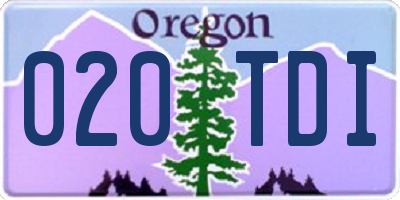 OR license plate 020TDI