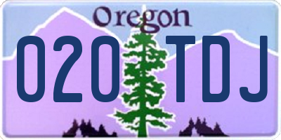 OR license plate 020TDJ