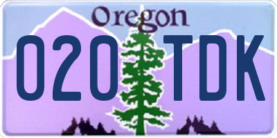 OR license plate 020TDK