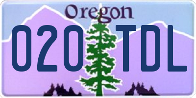 OR license plate 020TDL