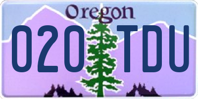 OR license plate 020TDU