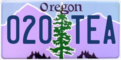 OR license plate 020TEA