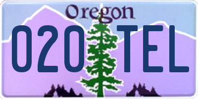 OR license plate 020TEL