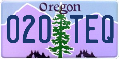 OR license plate 020TEQ