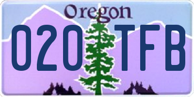 OR license plate 020TFB