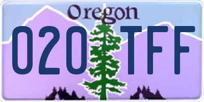 OR license plate 020TFF