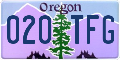 OR license plate 020TFG
