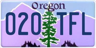 OR license plate 020TFL