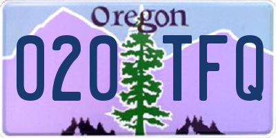 OR license plate 020TFQ