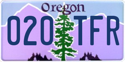 OR license plate 020TFR