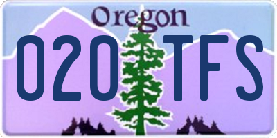 OR license plate 020TFS