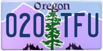 OR license plate 020TFU