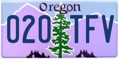 OR license plate 020TFV