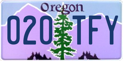 OR license plate 020TFY