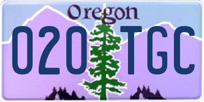 OR license plate 020TGC