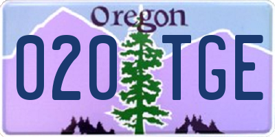 OR license plate 020TGE