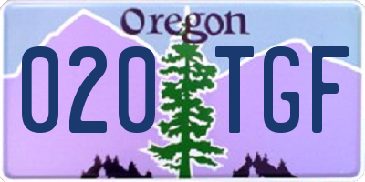 OR license plate 020TGF